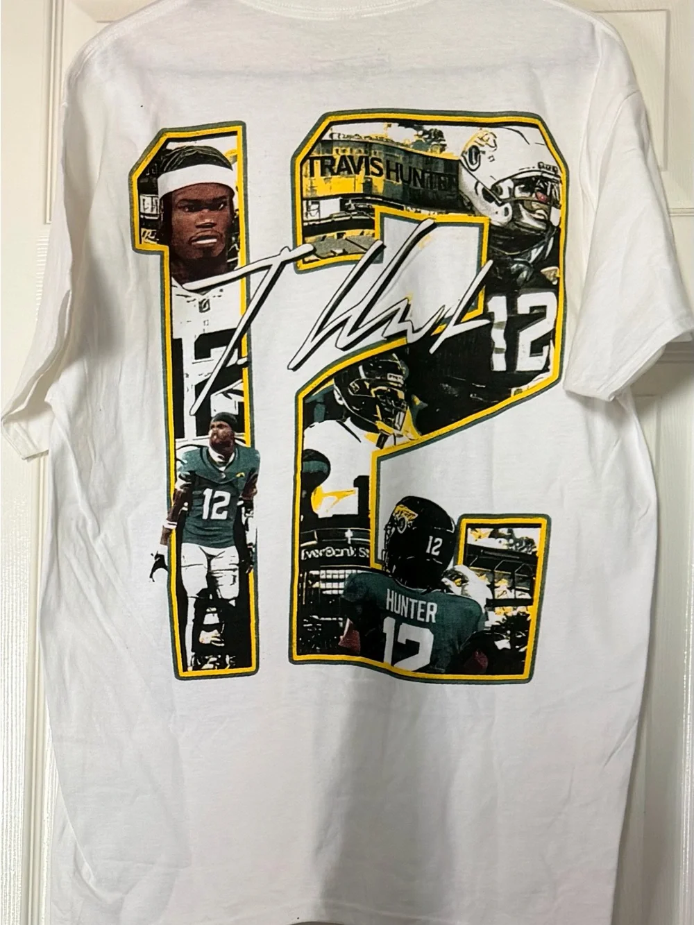 Travis Hunter White Graphic Tee - NFL Player Design